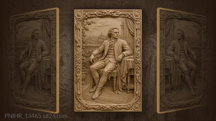 Lord Byron on a balcony above the city 3d STL model