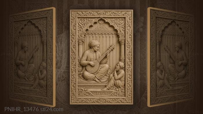 Musician with listening figure detail 3d STL model