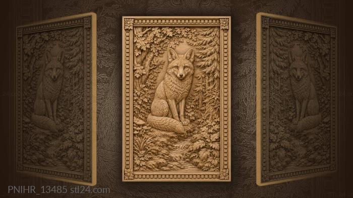 Red fox by a woodland stream 3d STL model