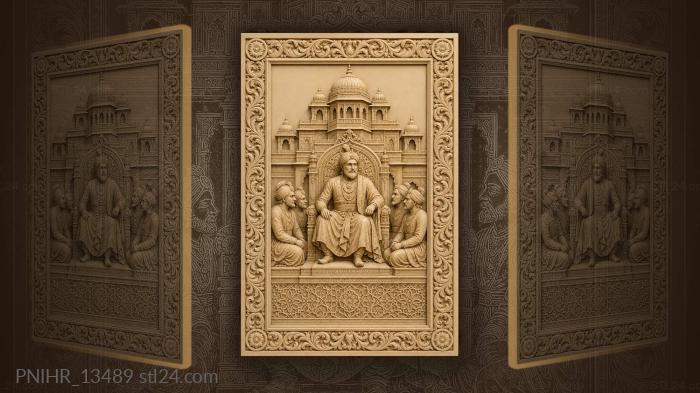 Royal court with ornate backdrop 3d STL model