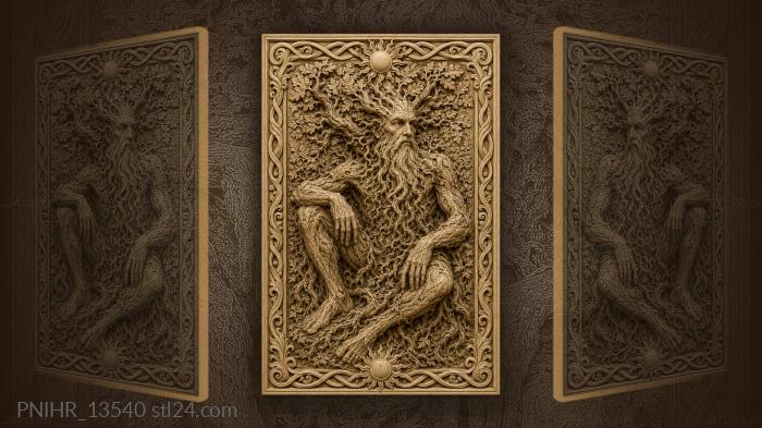 Ancient tree spirit with sun motifs 3d STL model