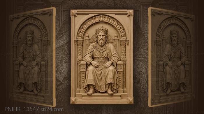 Bearded ruler beneath an arched recess 3d STL model