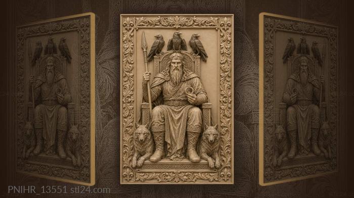 Spear bearer between wolves and ravens 3d STL model