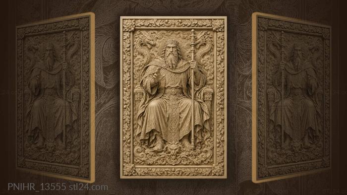 Dragons and clouds around the elder 3d STL model