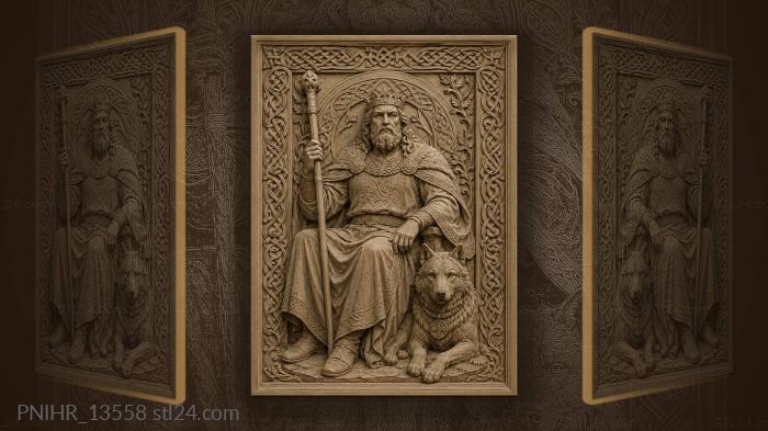 Wolf collared at the ruler feet 3d STL model
