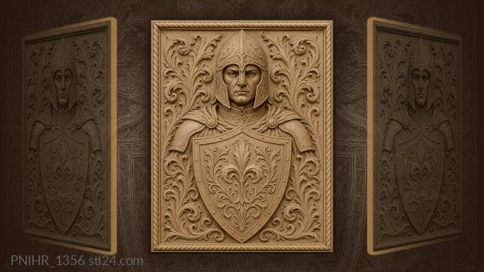 Medieval knight helmet shield emblem 3d STL model