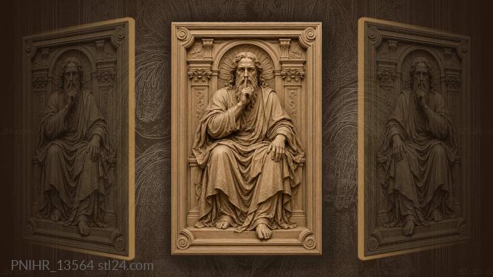Bearded man with a finger to his lips 3d STL model