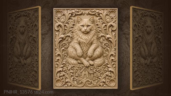 Cozy cat and little home 3d STL model
