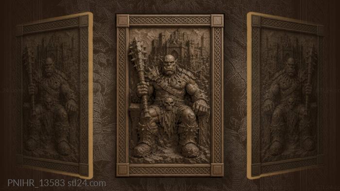 Orc warrior before ancient castle 3d STL model