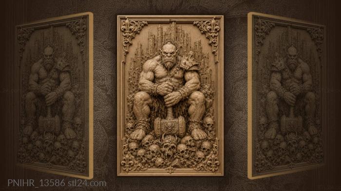 Ogre with hammer among ruins 3d STL model