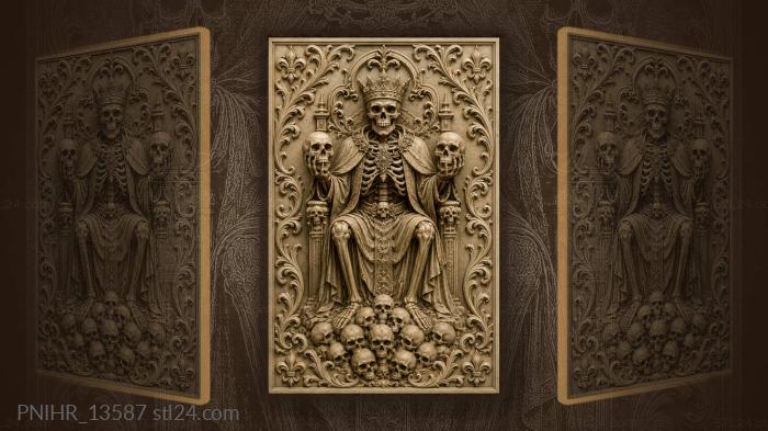 Skeletal king with skull offerings 3d STL model