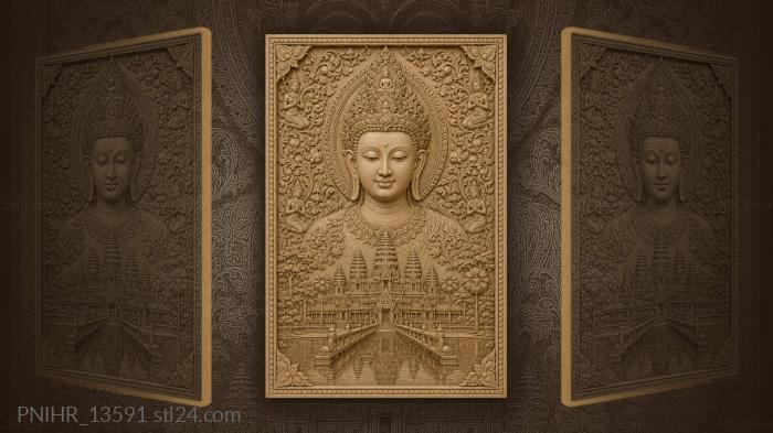 Buddha above ancient temple waters 3d STL model