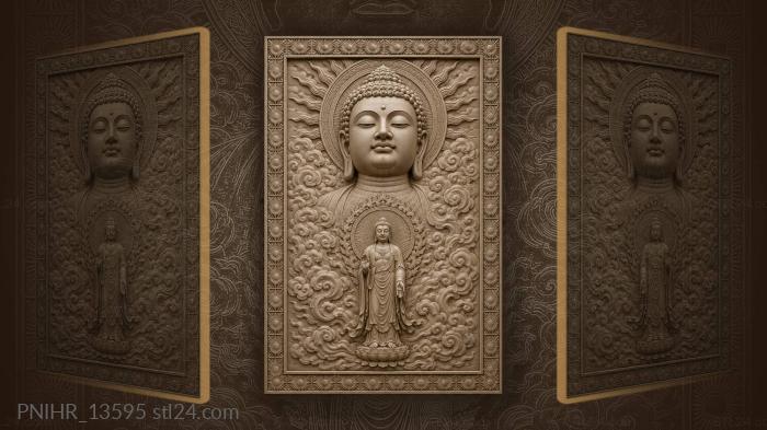 Buddha’s peaceful face cloud contemplation 3d STL model