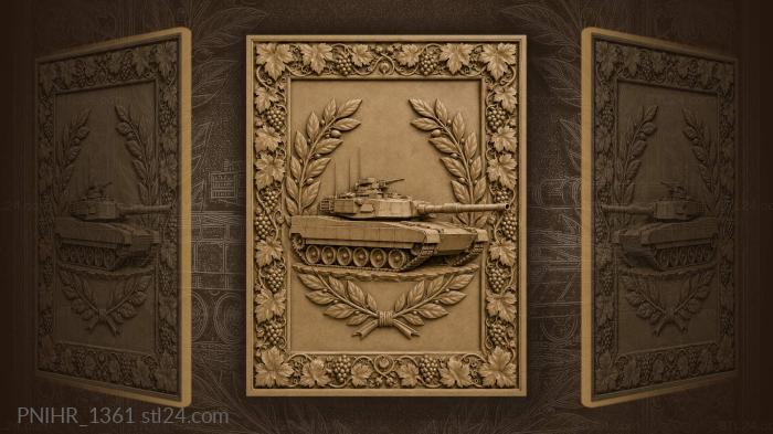 Tank with laurel grapevine border 3d STL model