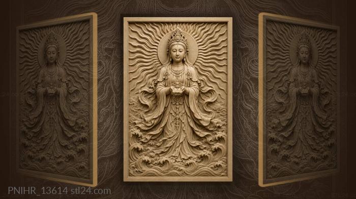Sun goddess with flowing robes 3d STL model