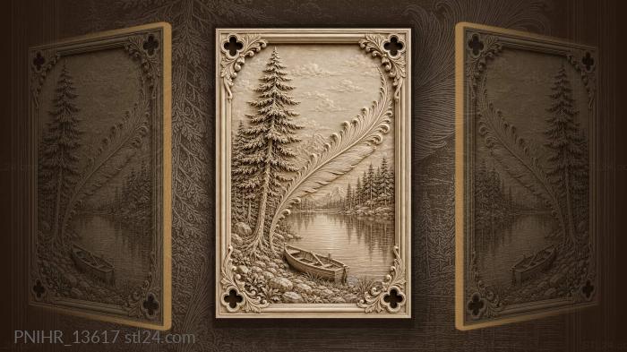 Lakeside tranquility with forest reflection 3d STL model