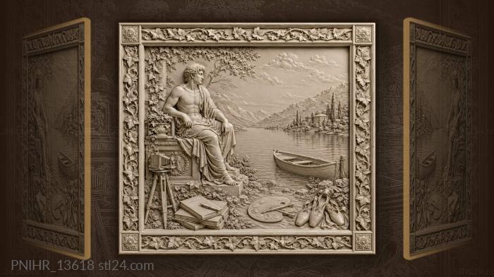 Lakeside statue artist’s inspiration quiet scene 3d STL model