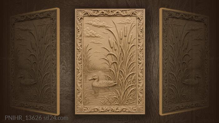 Quiet marsh with duck and reeds 3d STL model