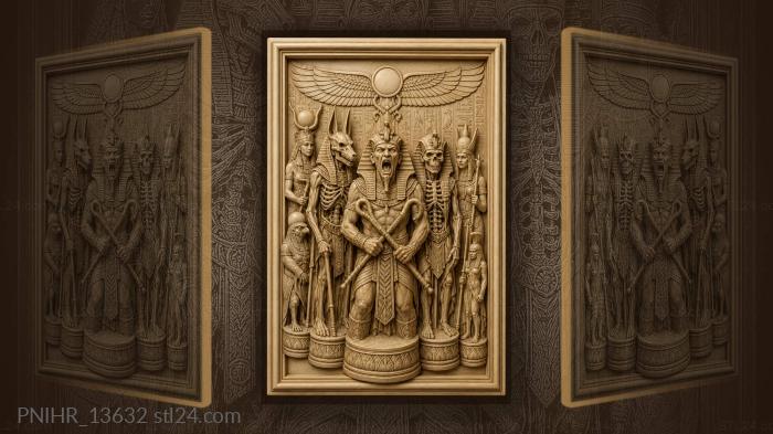 Egyptian chess pharaohs anubis battle 3d STL model