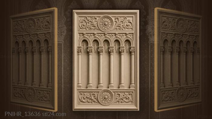Arcade on thin columns with medallions 3d STL model