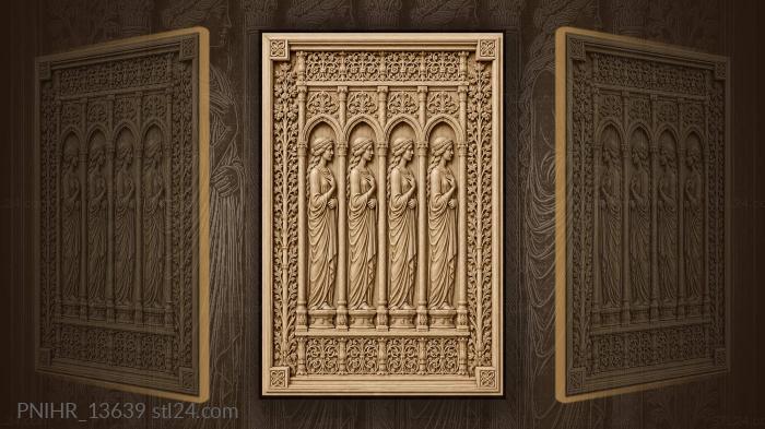 Arched niches with stylized figures 3d STL model