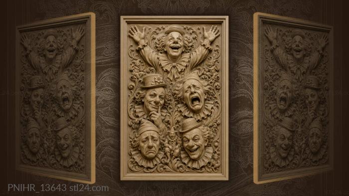 Circus clowns joyful faces series 3d STL model