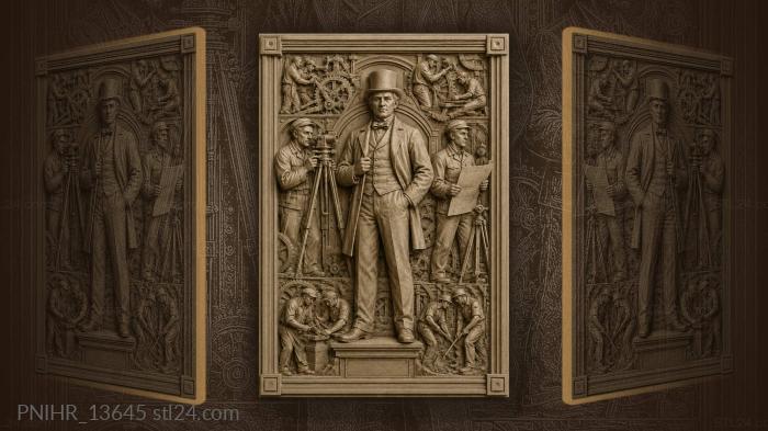 Industrial age gentleman with surveyors 3d STL model