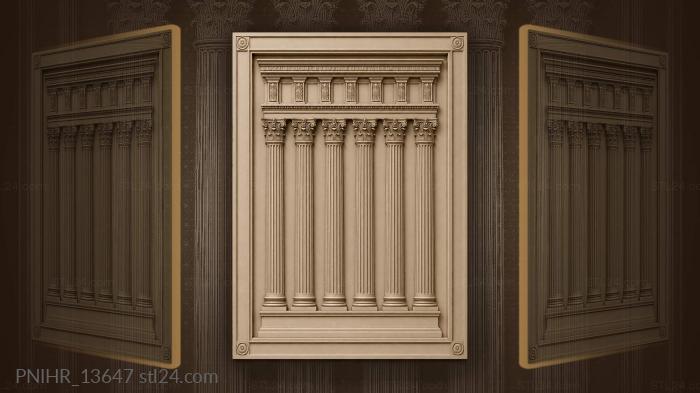 Classical columns architectural frieze detail 3d STL model