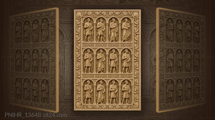 Arched niches with figures geometric border 3d STL model
