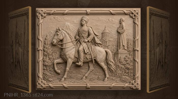 Statue with a book behind the rider 3d STL model