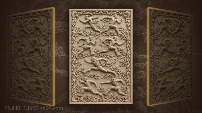 Athletic figures garland dynamic scene 3d STL model