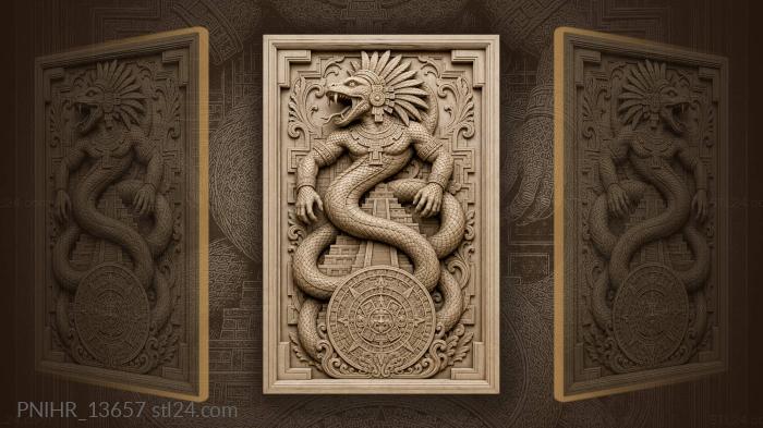Feathered serpent and ancient calendar 3d STL model