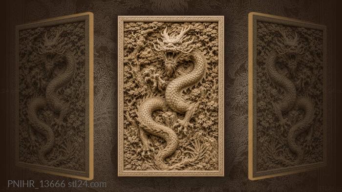 Dragon rising from ancient forest 3d STL model