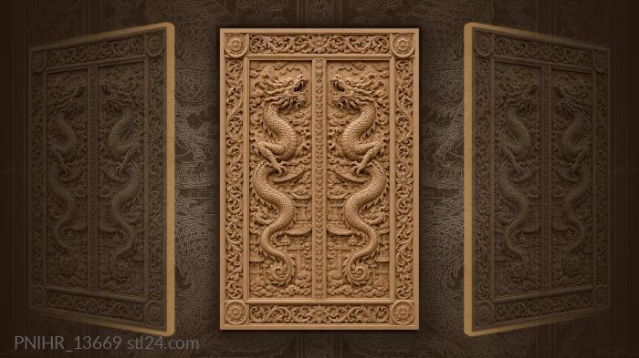 Serpent emerging from the temple roof 3d STL model