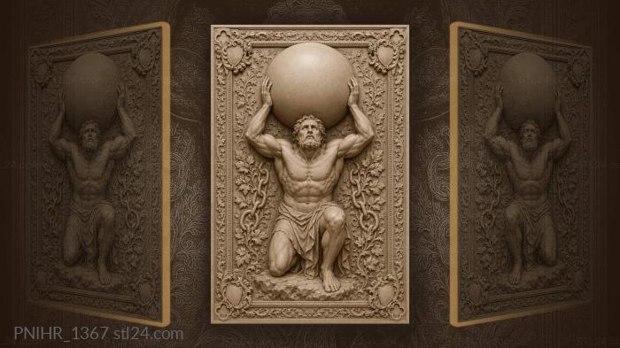 Straining titan braces heaven between chains 3d STL model