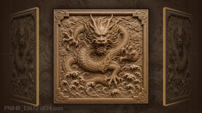 Serpent baring teeth above churning water 3d STL model