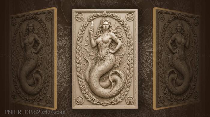 Serpent woman with crystal shard 3d STL model