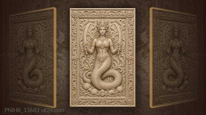 Serpent goddess with curved blades 3d STL model
