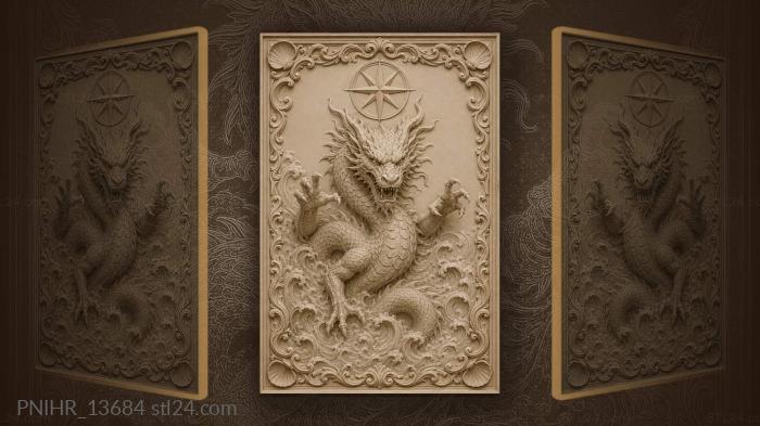 Sea dragon with compass rose 3d STL model
