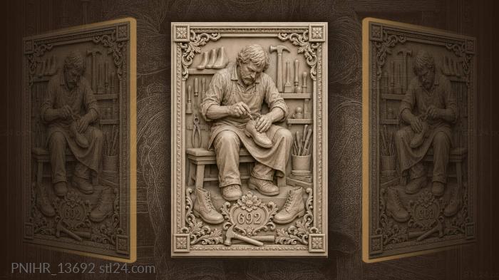 Shoemaker’s craft tools and boots 3d STL model