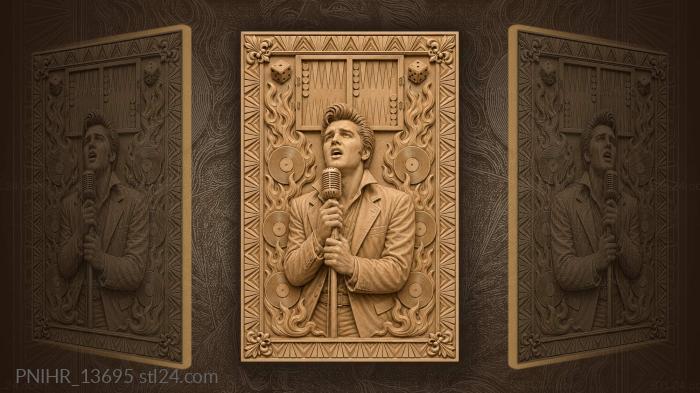 Elvis sings with backgammon dice 3d STL model