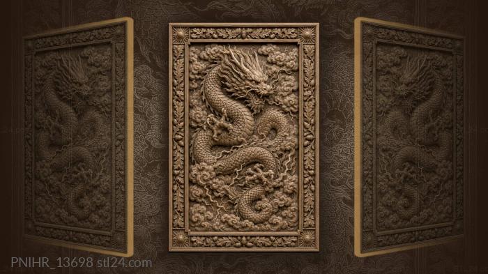 Lightning inside the clouds beneath the dragon 3d STL model