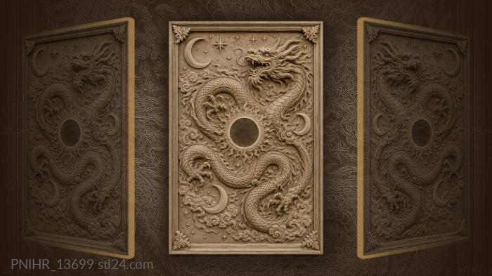 Serpent circling a solar eclipse 3d STL model