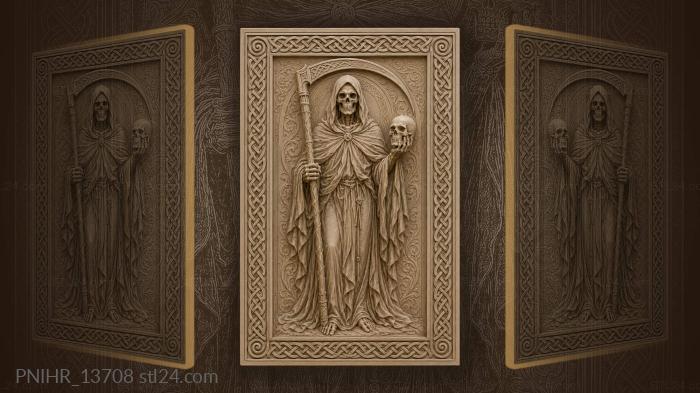Death with scythe and skull 3d STL model