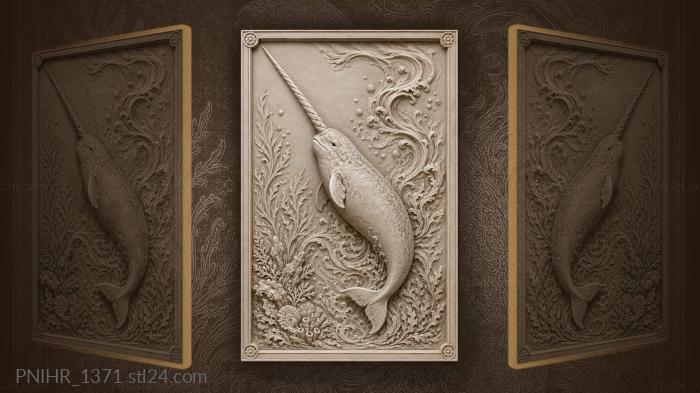 Narwhal rising through ocean currents 3d STL model