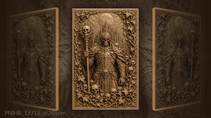 Armored skeleton gothic castle moon 3d STL model