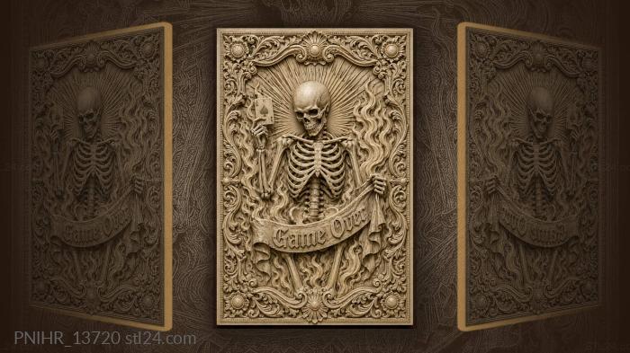 Death with card and banner 3d STL model