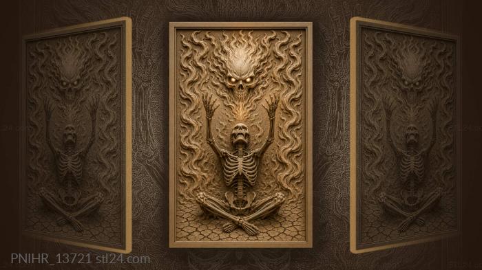 Death and the flaming skull 3d STL model