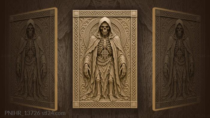 Hooded skull with bloody emblem 3d STL model