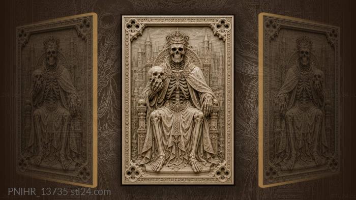 Skeletal king with city backdrop 3d STL model